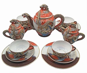Japan / Nippon Teeservice mit Drachen und Geisha - Bild 1 von 7