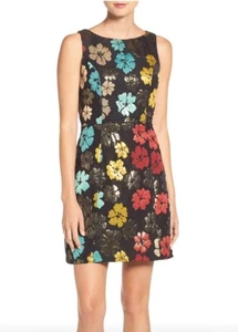 Maia Jacquard A-Line Dress Size 6 Multicolor Floral Metallic Sleeveless New NWT - Picture 1 of 10
