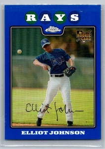 2008 Topps Chrome Blue Refractor Elliot Johnson 200 - Picture 1 of 2