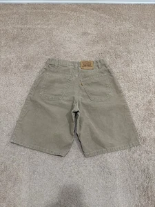 Vintage 1997 Levis 565 Orange Tab Wide Leg Beige Corduroy Size 30 Shorts 90s USA - Picture 1 of 6