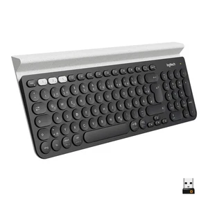 Logitech K780 Multi-Device Wireless Keyboard, QWERTZ German Layout - Dark Grey/W - Picture 1 of 10