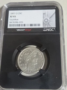 1897-O Barber Silver Quarter XF45 NGC  Rare Key date - Picture 1 of 7