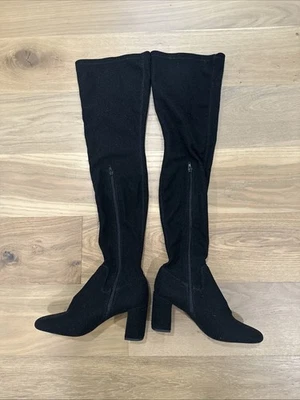 Женские черные сапоги на молнии до колена Jeffrey Campbell Free People размер 7,5 - Изображение 1 из 4