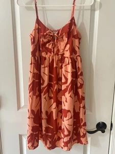 Nine West Damengröße Medium pfirsichrost Blumendruck Neckholder Sommerkleid gefüttert Karton - Bild 1 von 12