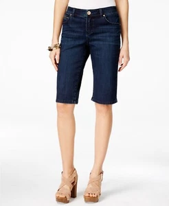 INC International Concepts Women's Bermuda Denim Shorts Diva Dark Wash 18 - Picture 1 of 6
