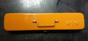 KOMATSU JAPAN Vintage Tool Box Case Storage Retro Yellow Size:H2.2"xW15.7" - Picture 1 of 4