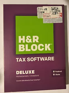 🌎 NEW SEALED H&R BLOCK Deluxe 2014 Federal & STATE Tax SOFTWARE PC & MAC - Picture 1 of 2