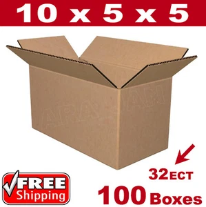 100-10x5x5 Kartons Versandverpackung Versandbox 32ECT Wellpappe - Bild 1 von 1
