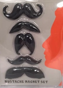 Mustache Magnet Set Of 5 Moustache Fridge Magnets - Foto 1 di 1