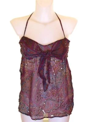 Bnwt Women's French Connection Strappy Sequin Top Blouse 100% Silk RRP£60 New - Image 1 of 2