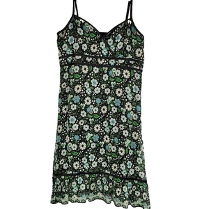 Vestido sin mangas floral con dobladillo con volantes de seda talla 12 Antonio Melani para mujer - Imagen 1 de 9