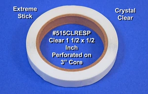 Clear Labels 1.5 x .5 Labels Extreme Stick Perforated 500 Roll #515CLRESP - Picture 1 of 9