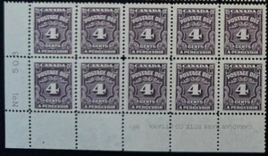 CANADA NO J17,  P#1, LL PLATE BLOCK,  VF MINT NH (KF630d) - Picture 1 of 1