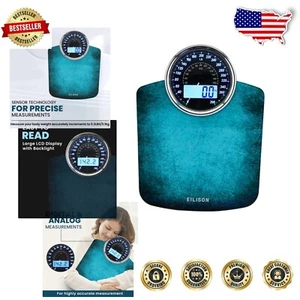Stylish 2-in-1 Digital & Analog Weighing Scale - 400lbs Capacity, Blue Elegance - Picture 1 of 7