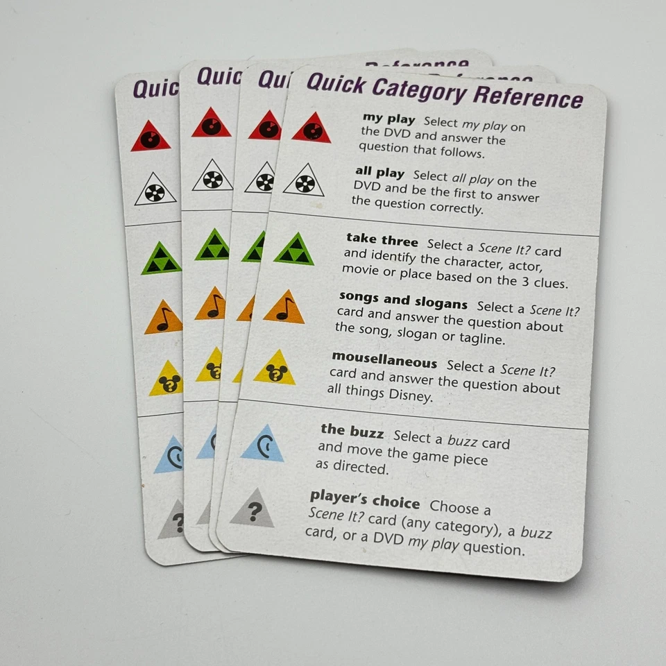 Scene It Disney 4 Reference Cards 2004 Replacement Pieces Parts - Image 1 of 1