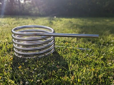 25.4mm water heating coil - off grid, outdoor use. 304 stainless steel - UK made - Image 1 of 4
