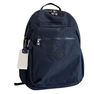 brand new reduced Large 44cm L 15" Laptop Kipling Seoul Backpack navy - Picture 1 of 14