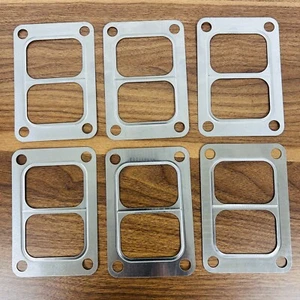 T6 Turbo Inlet Flange 304 Stainless Steel Twinscroll Divided Gasket 6PCS/SET - Picture 1 of 2