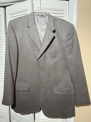 Chaqueta/Ablazer Deportivo Jeffrey Banks Para Hombre Talla 44R Supra Gamuza 3 Botones Gris Foto 1 de 4