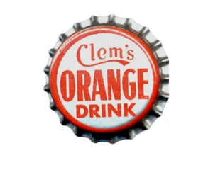 Vintage 1960s Clem's Orange Drink Soda Bottle Caps - Set of 10 Cork Lined NOS - Picture 1 of 1
