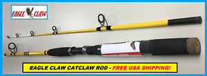 EAGLE CLAW CATCLAW 7' Fiberglass Spinning Rod #CC702MHS FREE USA SHIP!
