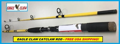 EAGLE CLAW CATCLAW 7' Fiberglass Spinning Rod #CC702MHS FREE USA SHIP! - Image 1 of 4