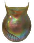 Luster Vase Wave Design Blown Glass by Saul Alcaraz 2001 Santa Barbara Signed