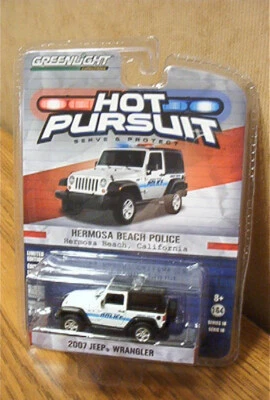 Greenlight Hot Pursuit 2007 Jeep Wrangler Hermosa Beach, CA Police #42750-C - Image 1 of 2