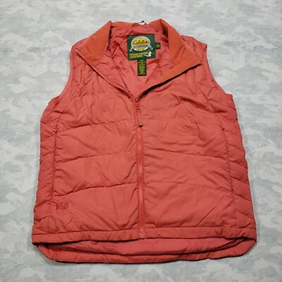 Cabelas Down Puffer Vest Womens Small Orange Zip Up 650 Outdoors - Image 1 of 4
