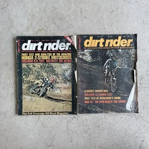 Dirt Rider Magazin 2x LOT 1973 März #1 ERSTAUSGABE & Juli #5 Motorrad MX Vintage - Bild 1 von 5
