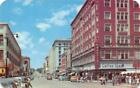 Pierce Street Szene SIOUX CITY Iowa Martin Hotel c1950er Jahre Chrom Vintage Postkarte