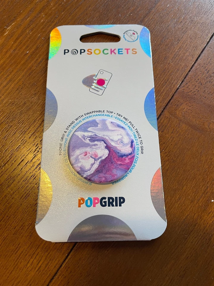 PopSockets Soporte de Agarre para Teléfono Negro LAVANDA FLOW PopGrip Intercambiable Superior NUEVO Foto 1 de 1