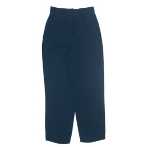 LANVIN Trousers Blue Regular Straight Viscose Womens W26 L28 - Picture 1 of 8