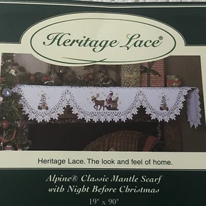 Heritage Lace Night before Christmas Mantle Scarf  90” x 19" - Picture 1 of 6