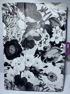 Stylefolio 9.7 Ipad Air 2 2017/2018 Case Flower Black White Purple - Picture 1 of 10