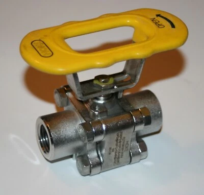 1/2" FNPT 3-Piece SS Ball Valve (2500 PSI)  Hoke 7E2TF08F08Y2S10V - Image 1 of 3