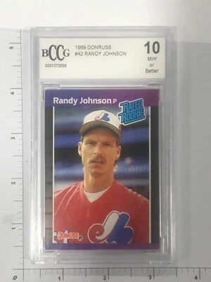 1989 Donruss Randy Johnson Rookie #42 BCCG 10 Mint or Better Montreal Expos - Image 1 of 2