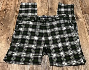 Rosso Milano Pants Plaid Tag 38/32 Measure 40/32 Black White Green Blue Stretch - Picture 1 of 5