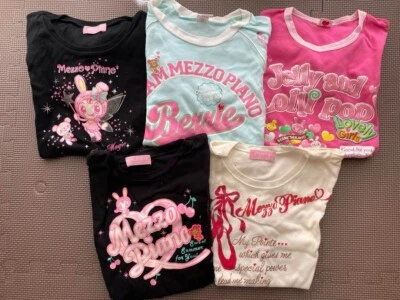 Mezzo Piano Short Sleeve T-shirt size L 160cm lot of 5 Limited Vintage Rare Bulk - Image 1 of 3