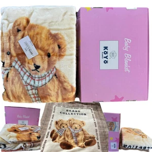 Koyo Baby Blanket Teddy Bears Collection Child Soft Thick & Warm - Picture 1 of 6