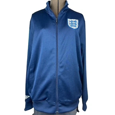UMBRO Hombres (XL) Chaqueta de Pista Inglaterra Reino Unido Fútbol Azul Juego Deportivo Foto 1 de 4