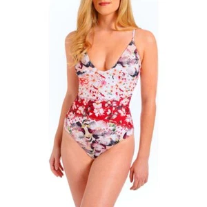 Rachel Rachel Roy Women's Floral Print Strappy V-Neck One Piece Swimsuit