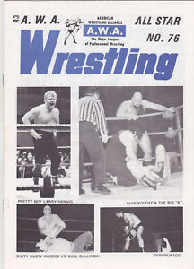 Vintage AWA Wrestling Program Match Card Larry Hennig 1972 Denver Auditorium 70s