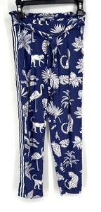 Boden Children Girls Blue Jungle Print Pants With Tie Waist Size 8 - Picture 1 of 5