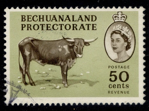 BECHUANALAND PROTECTORATE QEII SG179, 50c sepia & olive, FINE USED Cover