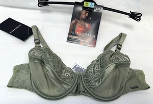 NEW! M&S Autograph Marks & Spencer light olive green unpadded balcony bra - Picture 1 of 11
