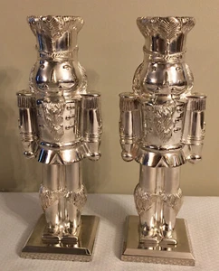 2er Set International Silver Co versilberte Nussknacker Kerzenständer Halter - Bild 1 von 9