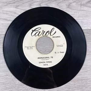 Lemon Pipers Monaural 78 / Quiet Please 45 RPM 7” Vinyl Carol Records - Picture 1 of 10