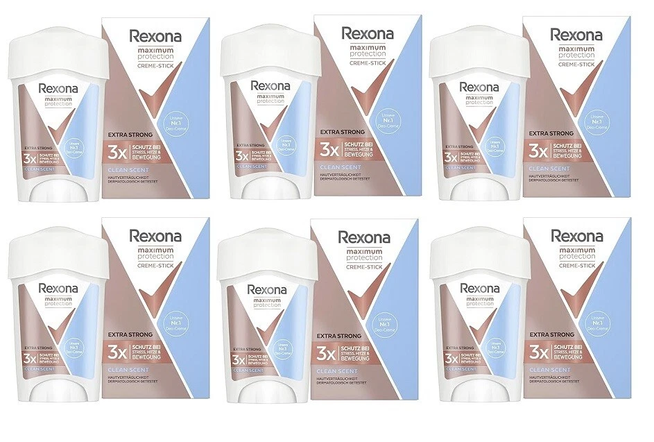 6x Rexona Maximum Protection Deo Creme Clean Scent Anti Transpirant 45 ml - Bild 1 von 1