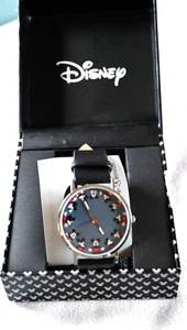 Disney Mickey Mouse Faces For Numbers Large Face Black WATCH BNIB VHTF - Picture 1 of 6